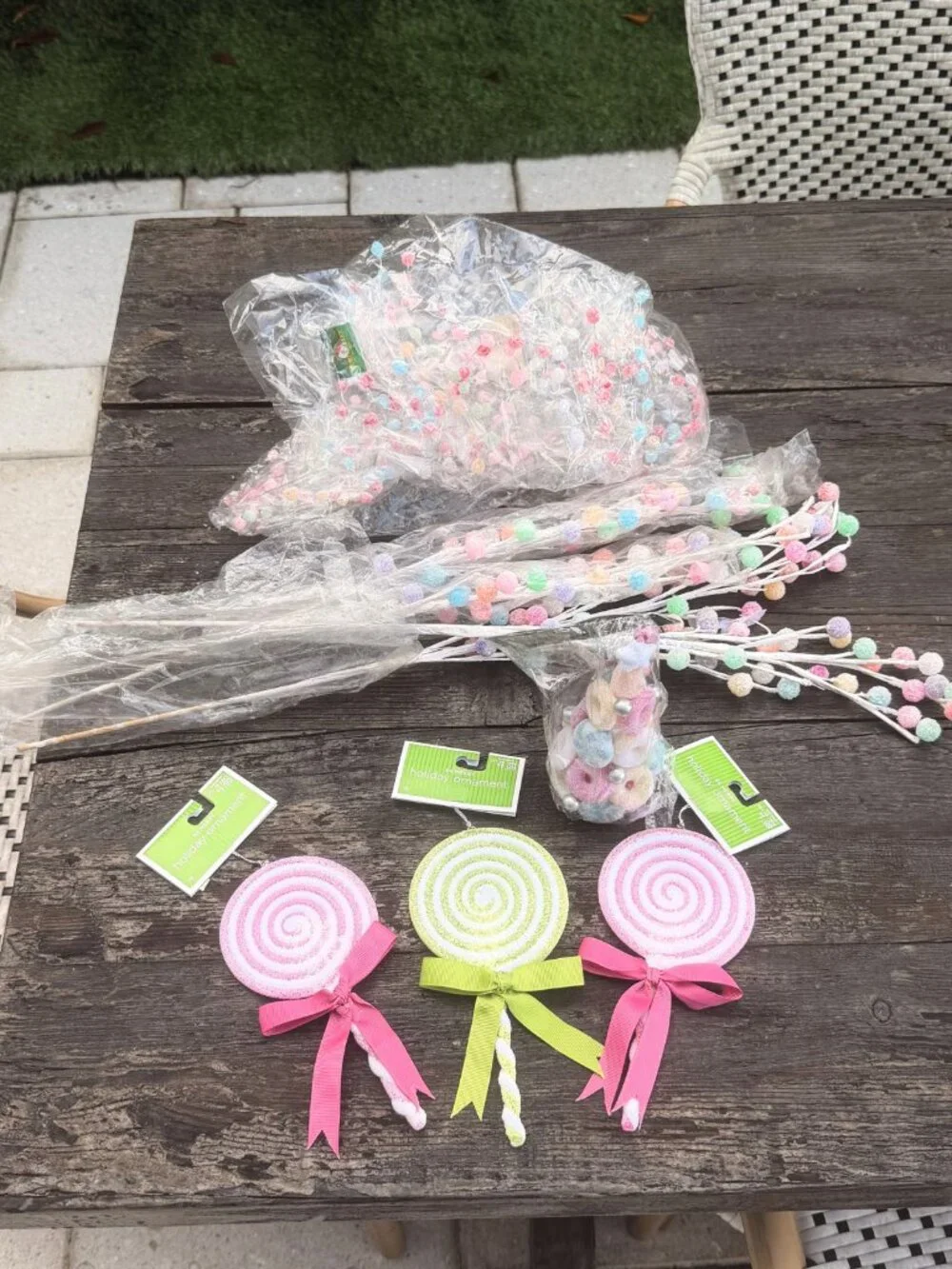 Lot Gumdrop Candy Lollipop Christmas Tree Ornaments Kurt Adler Garland Vintage